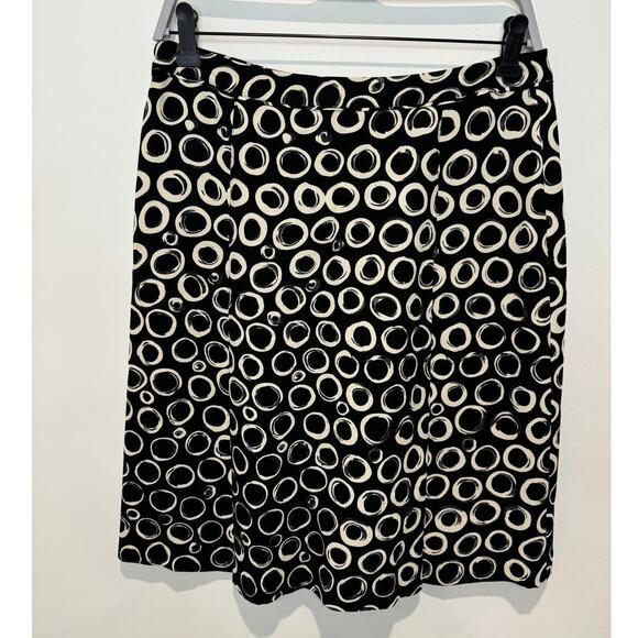 Linda Allard Ellen Tracy Silk Black/White Circle Skirt, Size 6 Petite - Picture 2 of 5
